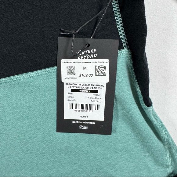 Backcountry Cedars RWS Merino Mid-Wt Baselayer 1/4-Zip Top Medium - Picture 6 of 8
